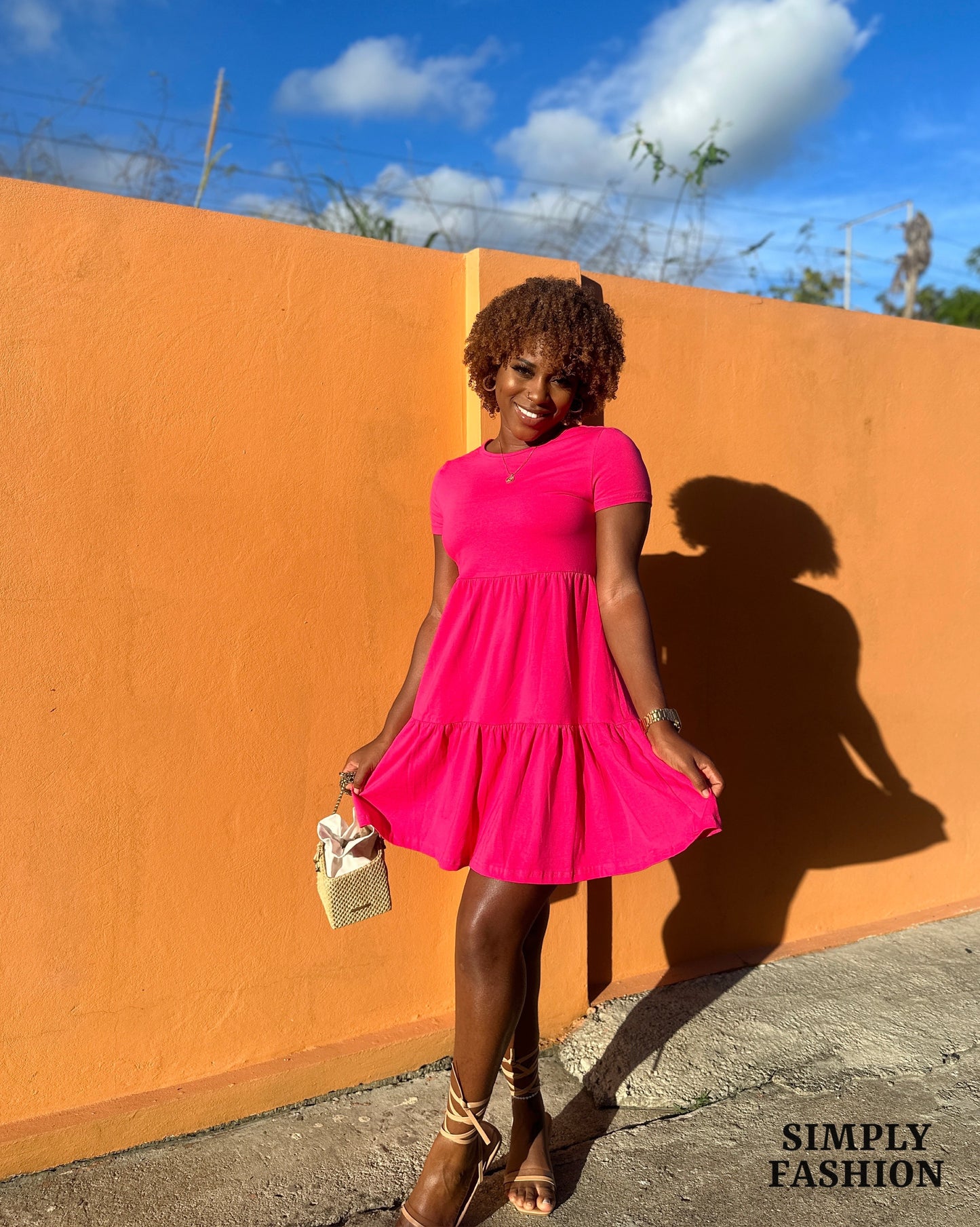 Short Sleeve Babydoll Dress