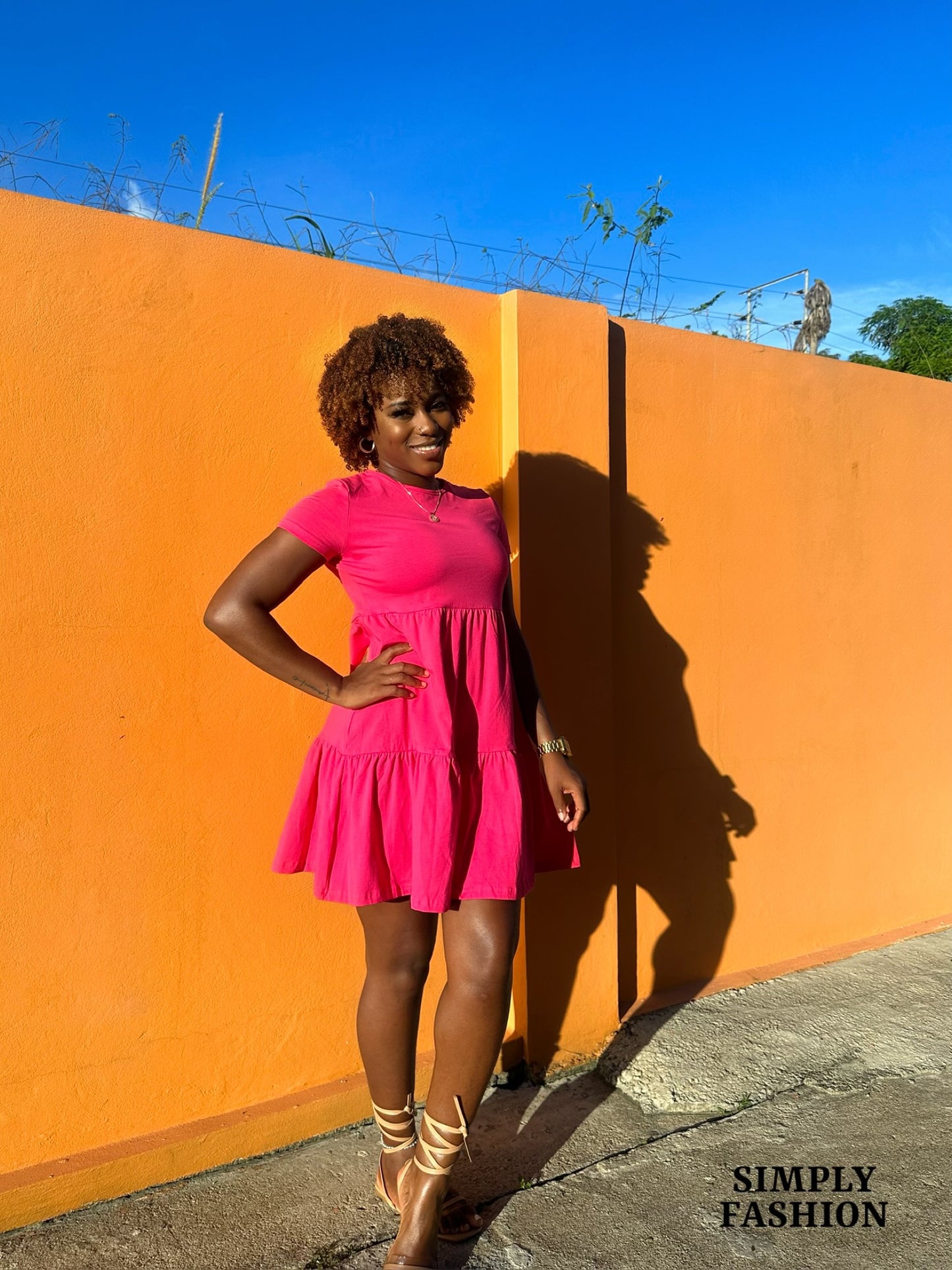 Short Sleeve Babydoll Dress