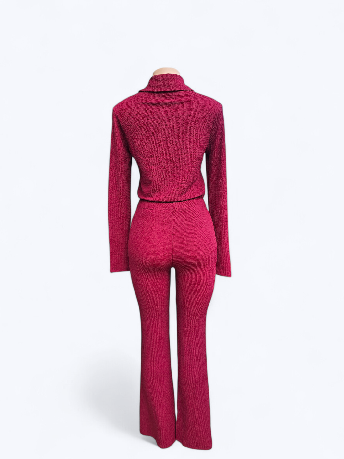 Knitted Top & Flare Pants Set