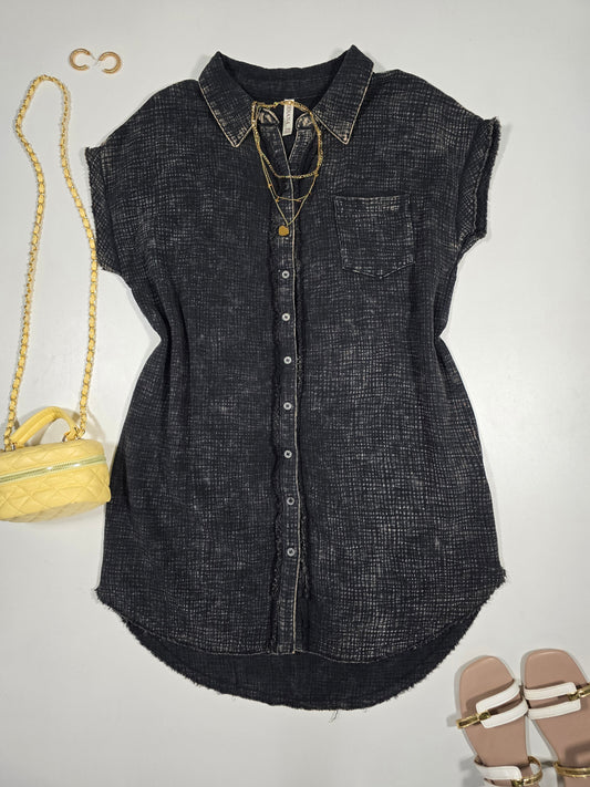 Gauze Button Down Dress
