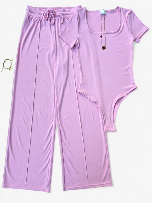 Ribbed Bodysuit & Pants Set