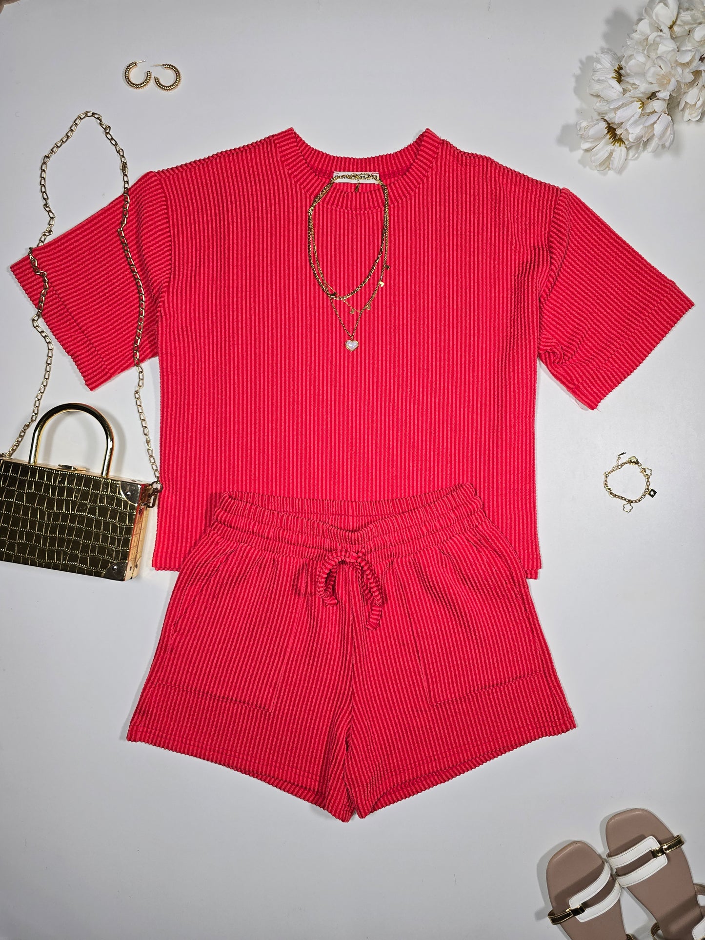 Rib Tee & Shorts Set