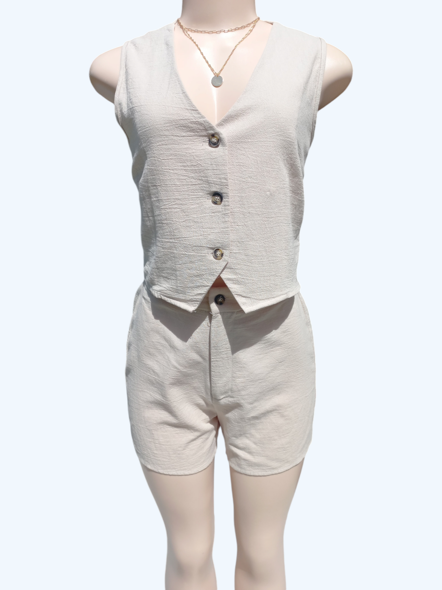 Vest Shirt & Shorts Set