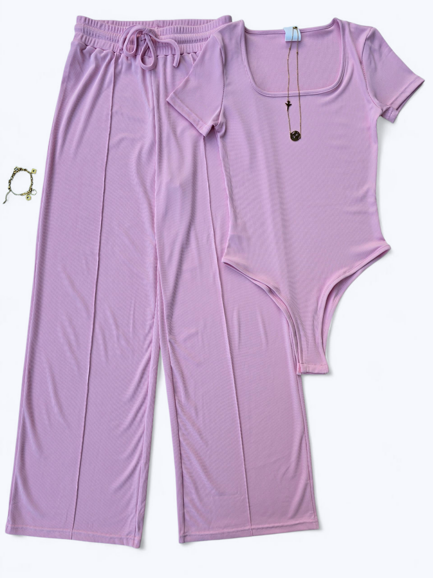 Ribbed Bodysuit & Pants Set