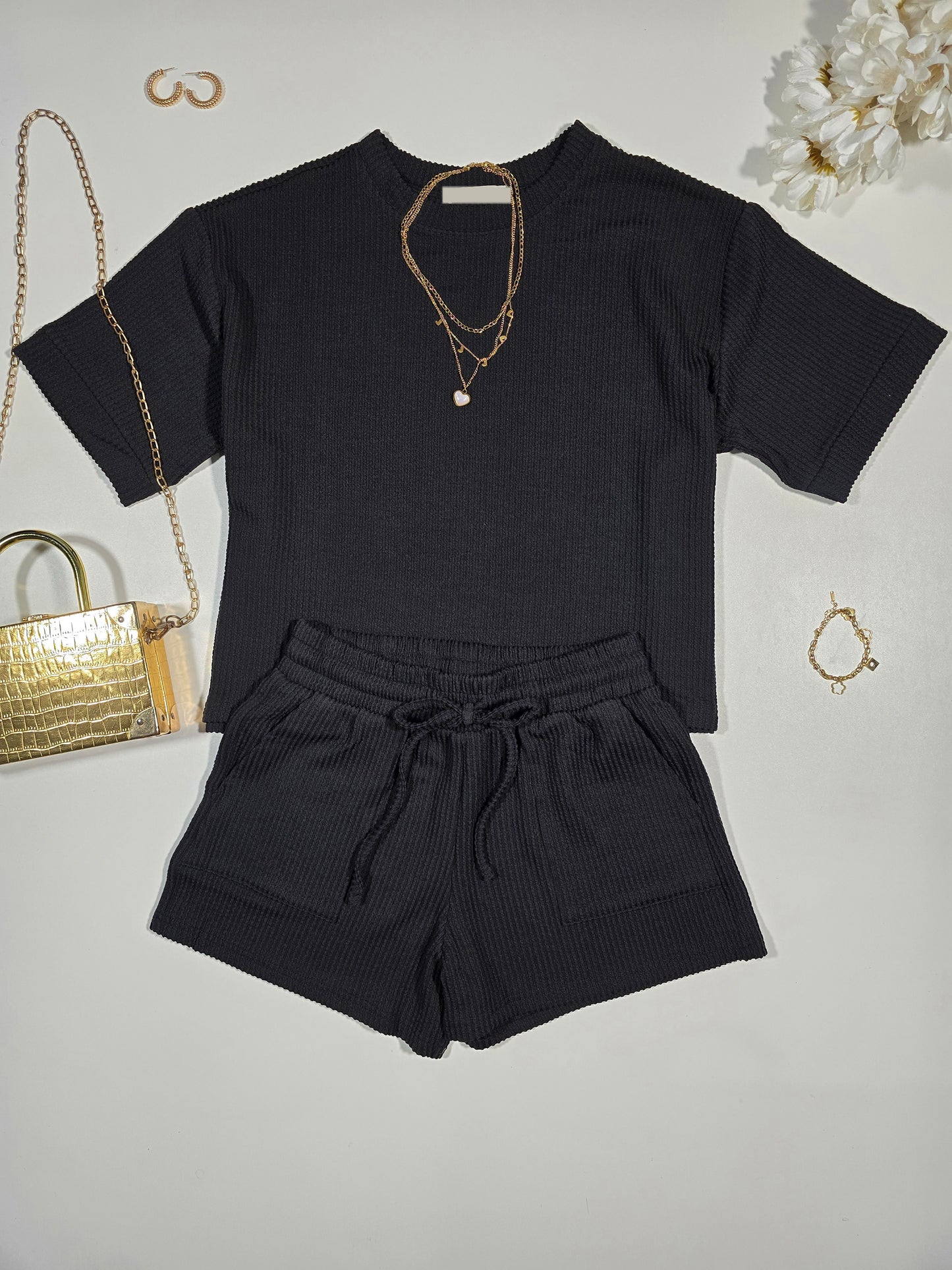 Rib Tee & Shorts Set
