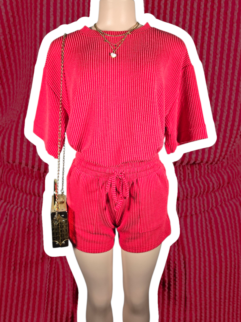 Rib Tee & Shorts Set