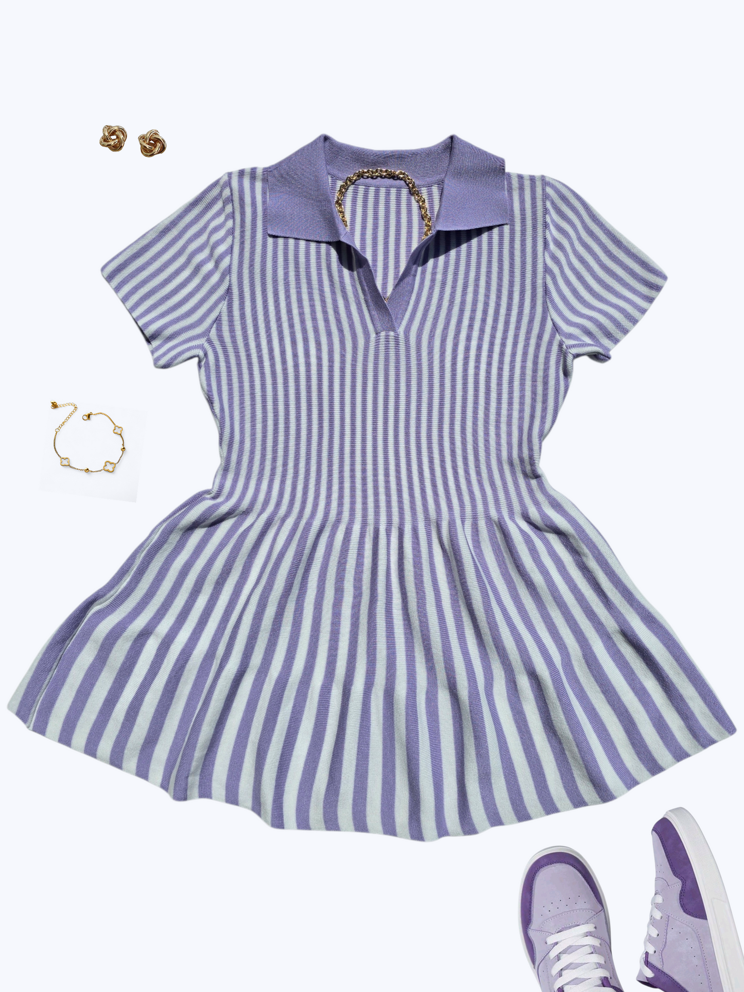 Striped Knit Mini Dress